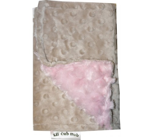 Mocha Minky Dot/Baby Pink Swirl Burp Cloth